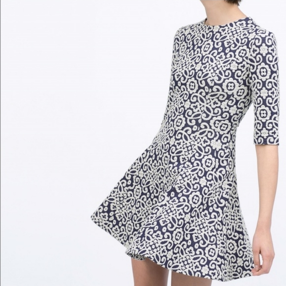 Zara jacquard dress sz S excellent condition